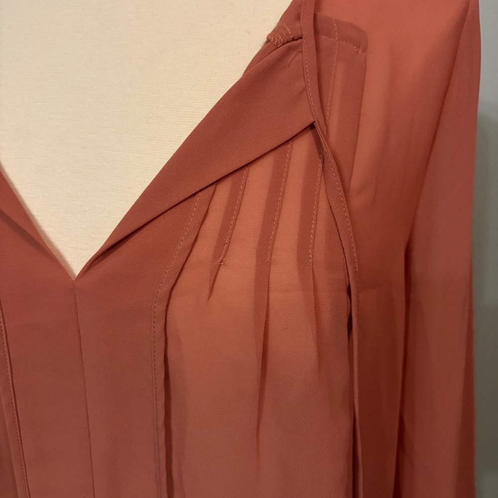 Petticoat Alley Sheer Boho Dusty Rose Pink 3/4 Sleeve Blouse (Women's Medium) - Picture 3 of 6